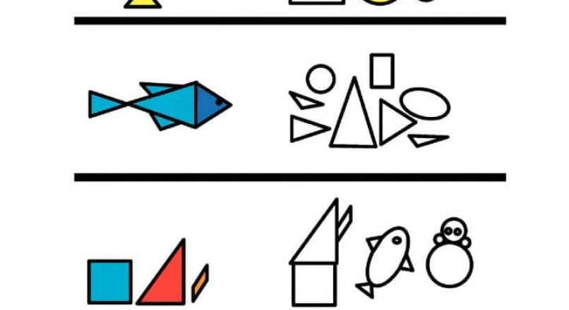 آشنایی با اشکال هندسی همزمان با رنگ آمیزی