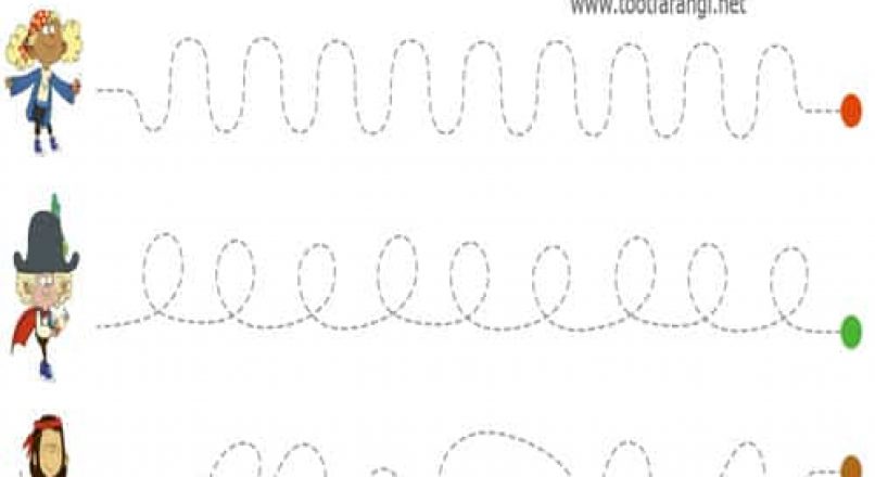 تمرین شناخت رنگ ها و کشیدن خطوط