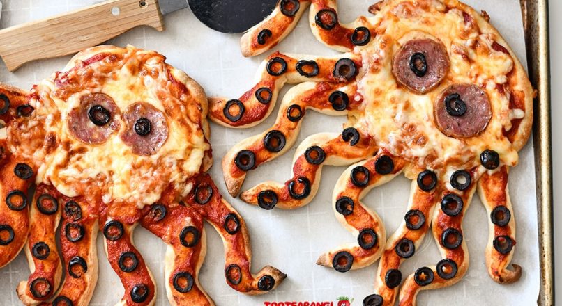 طرز تهیه پیتزا طرح هشت پا