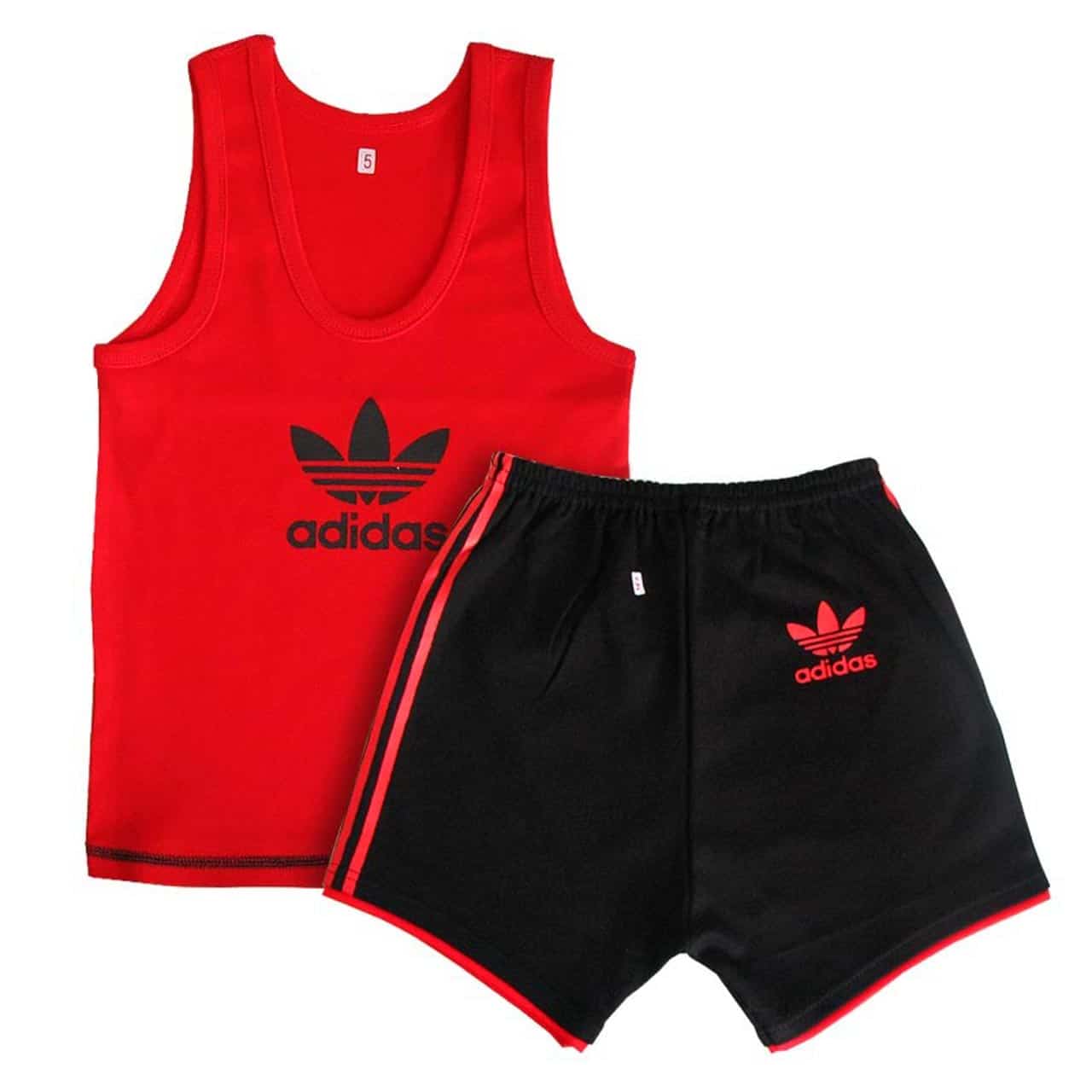 شلوارک و رکابی آدیداس قرمز