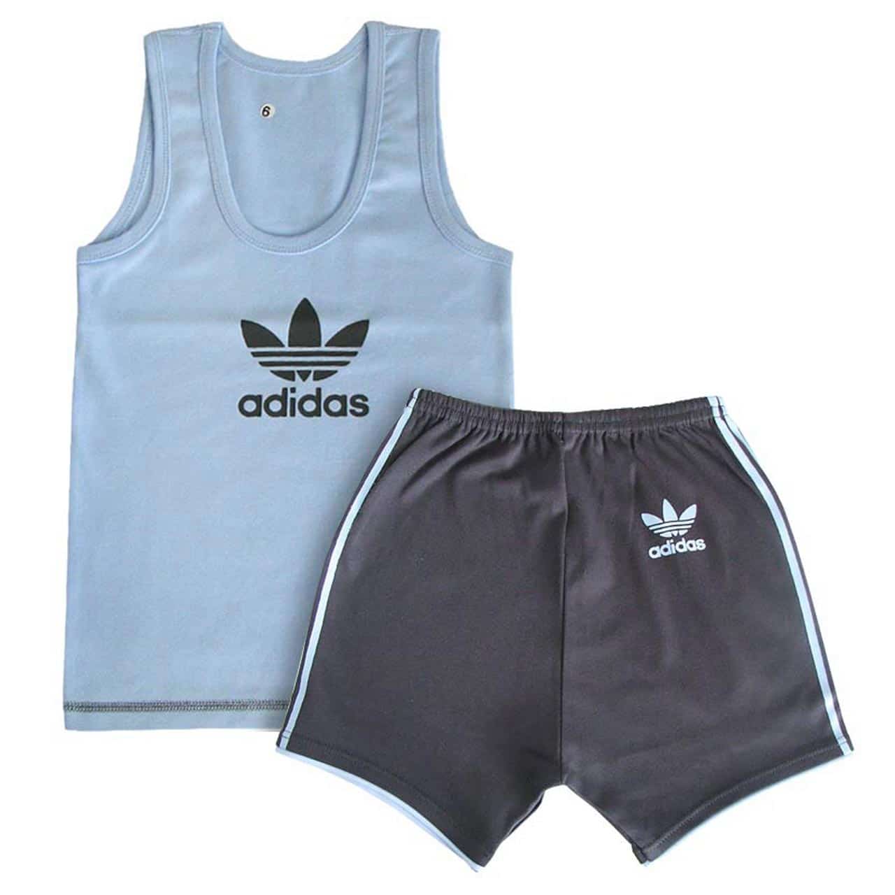 ست شلوارک و رکابی آدیداس آبی