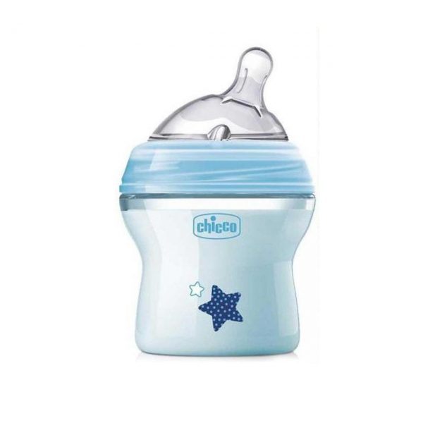 شیشه شیر طلقی نچرال فلینگ 150 میل رنگ آبی ستاره Chicco