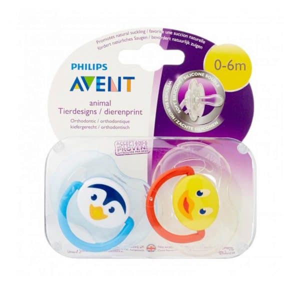پستانک دوتایی فیلیپس اونت طرح زرافه و فیل پسرانه Philips Avent